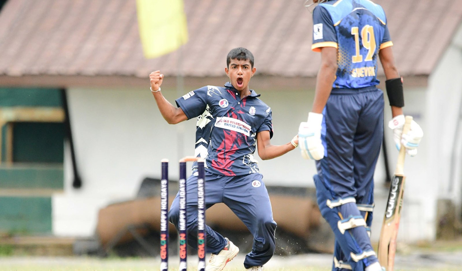Cricketer celebrating a wicket at the 36th One Day Encounter